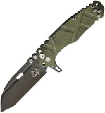 Wander Tactical Hurricane Button Lock Green Micarta Folding D2 Steel Knife K16G