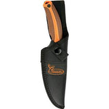 Kershaw 9" Zip It Pro Buck Commander Brown Orange Fixed Knife w/ Sheath