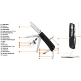 Ruike L42 Large Black Wrench Screwdriver Scissors Multifunction Knife Tool L42B