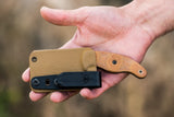 TOPS Knives Little Bugger Tan Fixed Neck Knife w/ Kydex Sheath 5.75"