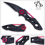 Mantis Isosceles  framelock Folding Knife Black Finish AUS-8 Blade - mr1