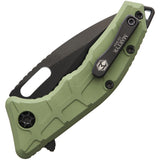 Heretic Knives Martyr Framelock Green CPM-154 Tanto Black Folding Knife 0094AGR