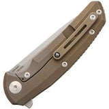 Reate Knives Epoch Bronze Framelock Titanium CTS-204P Folding Knife EP2
