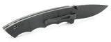 Fox BlackFox Sai Linerlock Black Plain 440C Folding Knife 705B