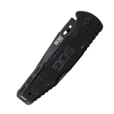 SOG Salute Lockback Black Stainless Steel Folding Blade G10 Handle Knife FF11CP