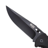 SOG Salute Lockback Black Stainless Steel Folding Blade G10 Handle Knife FF11CP