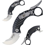 Krudo SNAG X Framelock Black Aluminum Karambit Finger Ring Folding Knife 344