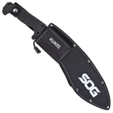 SOG SogFari Machete Kukri 18" Overall Fixed Sawback Blade Black Handle MC11N