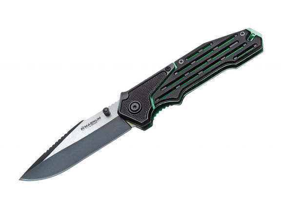 Boker Magnum Space Star Linerlock A/O Green Liner Folding Pocket Knife