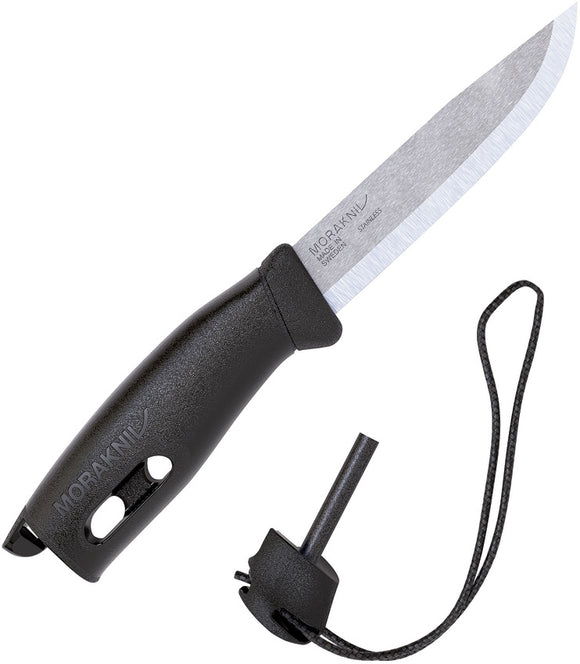 Mora Companion Spark 2pc Black Ferro Rod & Fixed Blade Knife Set 2392