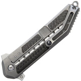 Begg Knives Steelcraft 3/4 Kwaiken Carbon Fiber Gray Titanium Knife SCMKWCFSLV