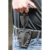 TOPS 5.63" Double Edge 1075HC Steel Full Tang Fixed Push Dagger Knife On Belt