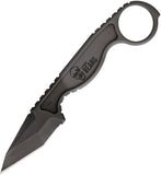 Flagrant Beard Havoc One Piece Black 1095HC Steel Fixed Blade Neck Knife