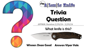 ATLANTIC KNIFE | AK TRIVIA QUESTION SHARP FUN SHOUTOUT WINNER | AK BLOG