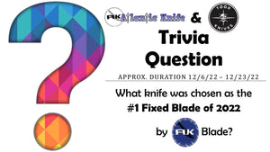 TOOR Field 2.0 Giveaway for Atlantic Knife Members | AK BLOG TRIVIA QUESTION