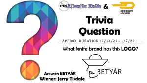 ATLANTIC KNIFE & BESTECH KNIVES FANGA KNIFE GIVEAWAY WINNER | AK BLOG TRIVIA QUESTION