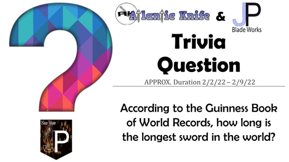 ATLANTIC KNIFE & JASON PERRY BLADE WORKS WEEK 4 TRIVIA QUESTION | NEW YEAR OF JP GIVEAWAY EVENT