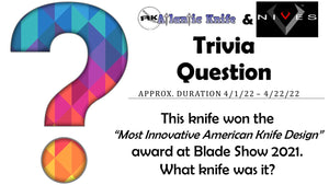 Atlantic Knife & V NIVES Atmosphere w/ Sharpener AK Trivia Question Giveaway