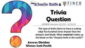 ATLANTIC KNIFE & FINCH "LITTLE BIRDIE" GIVEAWAY WINNER | AK BLOG