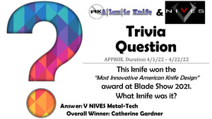 ATLANTIC KNIFE & ULTIMATE VNIVES GIVEAWAY WINNER | AK BLOG TRIVIA QUESTION