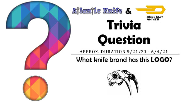 Atlantic Knife & Bestech AK Trivia Question Giveaway FREE Bestech Fanga Knife