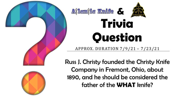ATLANTIC KNIFE & TOPS KNIVES AK TRIVIA QUESTION GIVEAWAY FREE STEEL EAGLE KNIFE