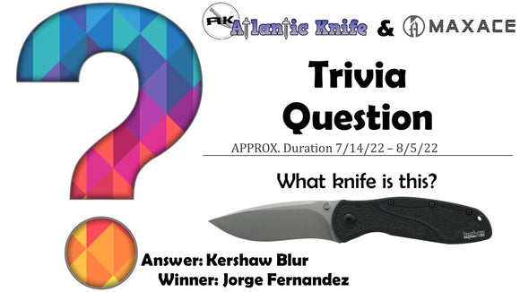 ATLANTIC KNIFE & MAXACE MEGA-Maxed Prize Pack GIVEAWAY WINNER | AK BLOG TRIVIA QUESTION