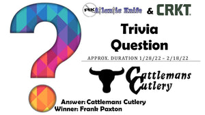 ATLANTIC KNIFE & CRKT KHC CHOPPER KNIFE GIVEAWAY WINNER | AK BLOG TRIVIA QUESTION