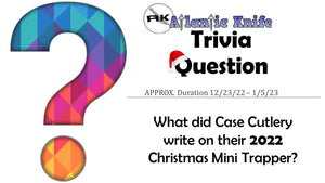 ATLANTIC KNIFE CHRISTMAS TRIVIA QUESTION FOR SHARP FUN...AND YOUTUBE MENTION | AK'S BLOG