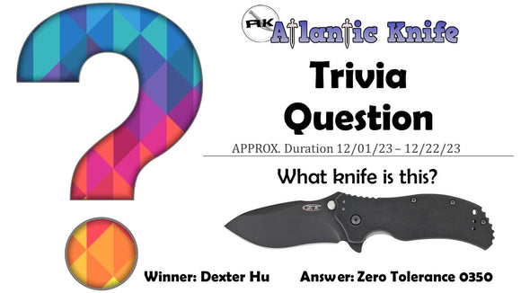 ATLANTIC KNIFE | AK TRIVIA QUESTION SHARP FUN SHOUTOUT WINNER | AK BLOG