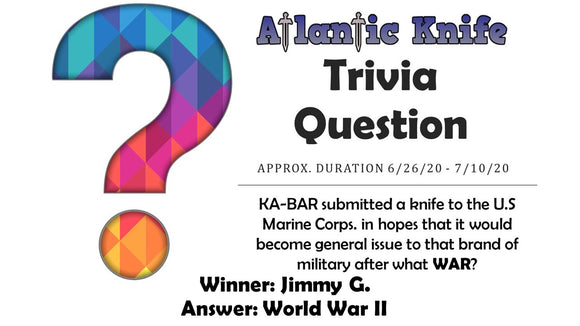 COLD STEEL ESPADA KNIFE WINNER AK BLOG TRIVIA QUESTION GIVEAWAY
