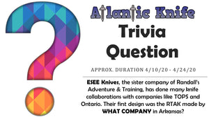 COLD STEEL LARGE ESPADA KNIFE AK BLOG TRIVIA QUESTION GIVEAWAY