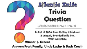 KA-BAR 1211 Fixed Blade Knife Winner AK Blog Trivia Question Giveaway