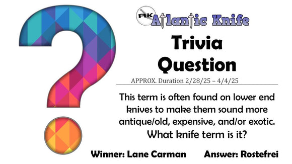 Knife Creator of March AK Trivia Question | Winner | AK Blog