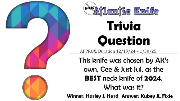 Knife Creator of January AK Trivia Question | Winner | AK Blog