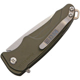 Medford Smooth Criminal Green S35VN Button Lock Folding Knife 039ST40AG