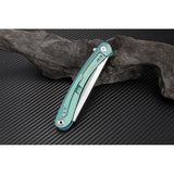 Artisan Cutlery Orthodox Green Titanium S35VN Razor Folding Knife 1817GGNS