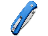 Civivi Qubit Button Lock Blue Aluminum Folding 14C28N Drop Pt Pocket Knife 22030E3