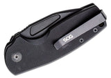 SOG Stout SJ Slip Joint Black G10 Folding D2 Clip Point Pocket Knife 16030257XX