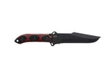 TOPS Black Heat Red & Black G10 1095 Steel Fixed Blade Knife w/ Sheath BLKHT01