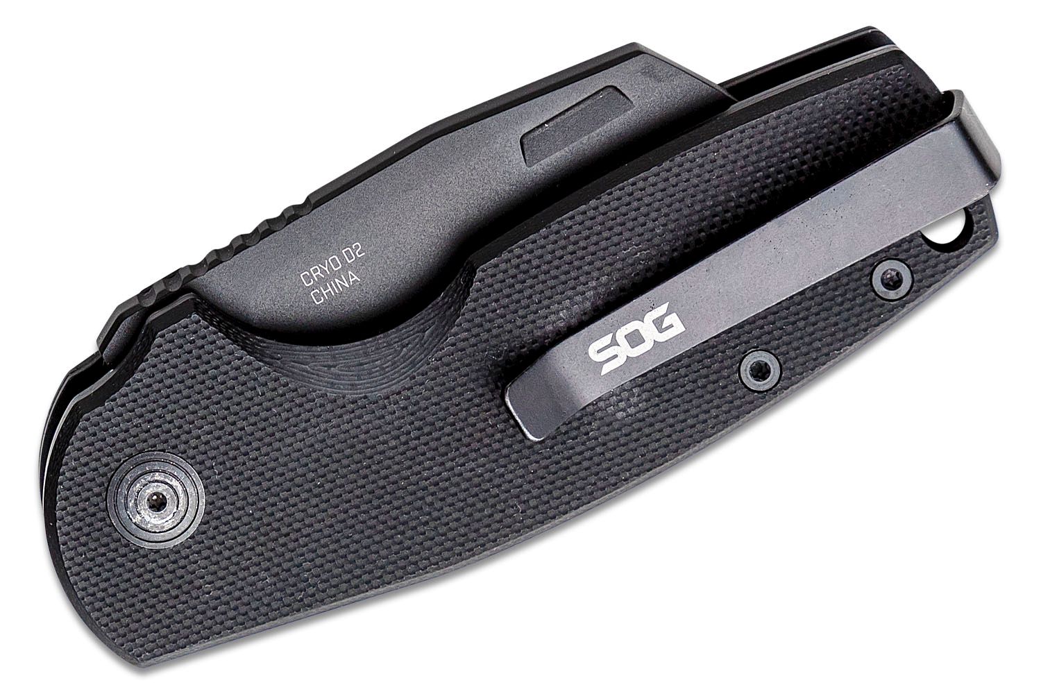 ソマビト　NICE BLACK SOG Stout SJ Slip Joint Black G10 Folding D2 Cleaver Pocket Knife