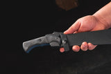TOPS Storm Vector Black Canvas Micarta 1095 Fixed Blade Knife w/ Sheath SVEC02