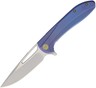 WE KNIFE CO Framelock Blue Titanium Handle Bead Blast & Satin Folding Knife 615D