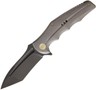 WE KNIFE CO Framelock Gray Titanium Handle Folding Black Tanto Blade Knife 608C