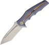 WE KNIFE CO Framelock Blue Titanium Handle Folding Satin Tanto Blade Knife 608J