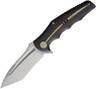 WE KNIFE CO Framelock Black Titanium Folding Stonewash Tanto Blade Knife 608K