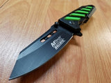 Mtech SPRING ASSISTED FOLDING Black & Green Tactical Knife - a900bg