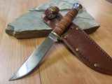 Marbles 8" Stacked Leather Fixed Blade Hunting Knife - 302