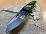 Mtech SPRING ASSISTED FOLDING Black & Green Tactical Knife - a900bg