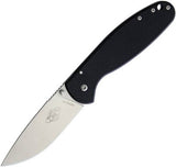 ESEE Expat Medellin AUS-8 Drop Pt Black FRN Framelock Folding Pocket Knife M01